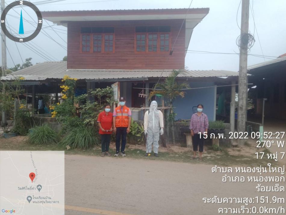 งานป้องกันฯ อบต.หนองขุ่นใหญ่ ดำเนินการพ่นฆ่าเชื้อโควิด-19.